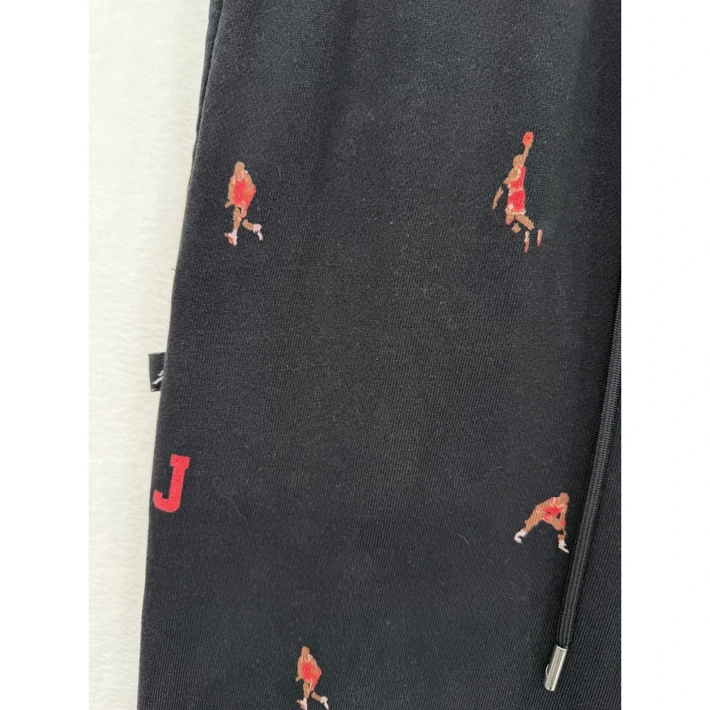 Jordan Mens All Over Print Jumpman Sweatpants Black Size S Retro Streetwear Gym